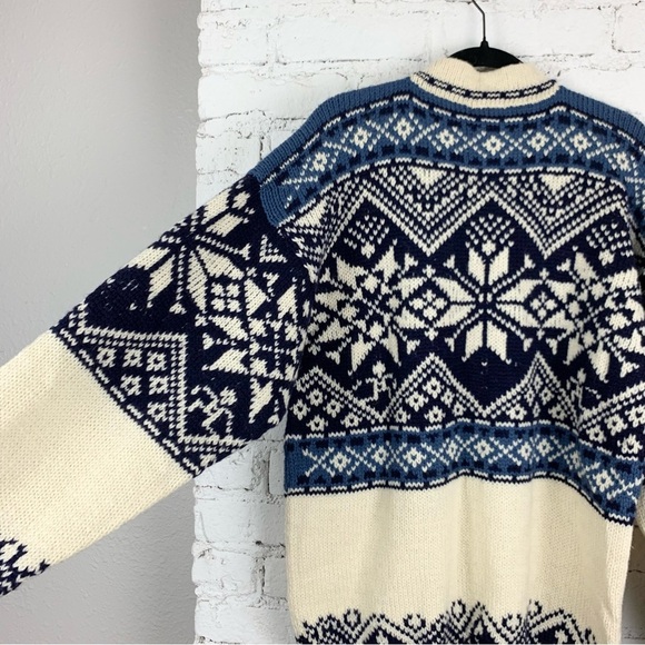Amazonias Handmade Peru Sheepwool FairIsle Nordic Sweater Knit Button Pullover - Picture 6 of 8